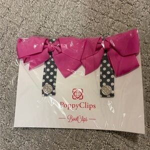 Hot Pink Bow Boot Clips - Set of 2